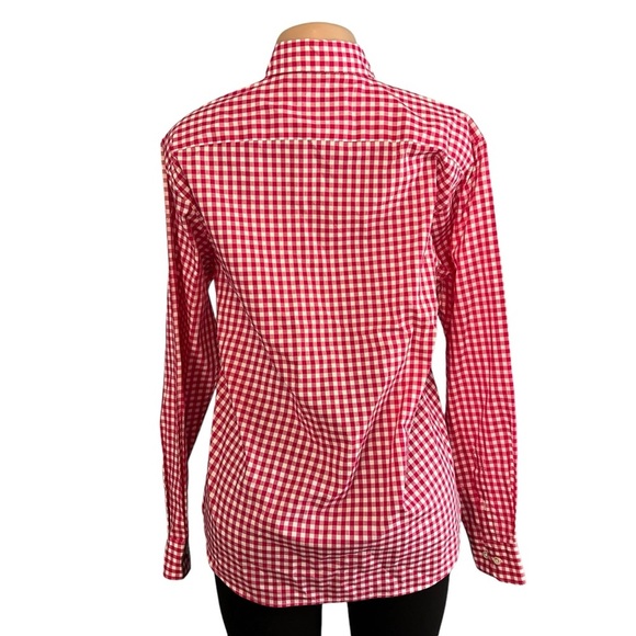 3/$30 🍂 Façonnable Gingham Print Dark Pink Long Sleeve Button Down Shirt - Picture 8 of 11